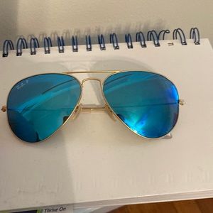 Ray-Ban Aviator Polarized Blue Classic gold frames